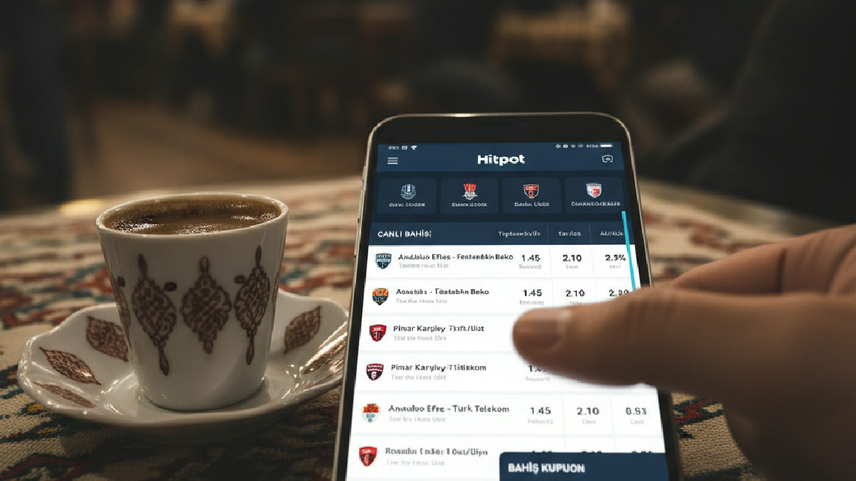 Hitpot'un mobil arayüzü, basketbol bahislerini her yerden erişilebilir kılıyor.