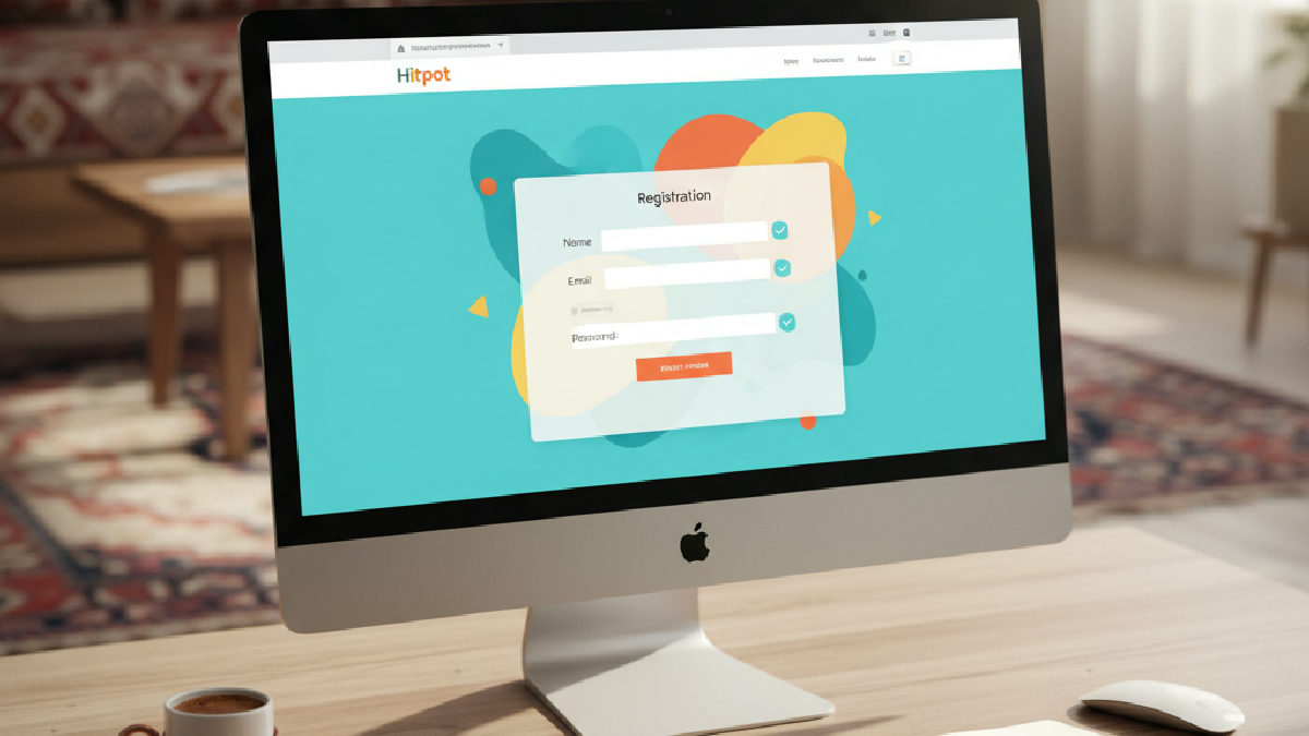 Hitpot kayıt bonusu aktivasyonu için üyelik adımları ve form doldurma.